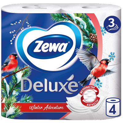 Бумага туалетная Zewa Deluxe 4шт белая 3 слоя