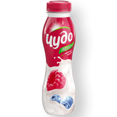 Йогурт Чудо фруктовый черника-малина 2.4%, 690мл