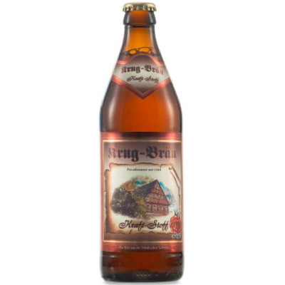 Пиво Krug-Bräu Крафт-Стофф солодовое светлое фильтрованное 5.4%, 500мл