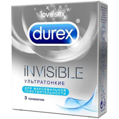 Презервативы Durex Invisible ультратонкие, 3шт