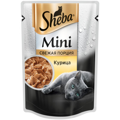 Корм Sheba Mini с курицей для кошек, 50г