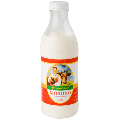 Молоко Родная Любава питьевое пастеризованное 3.2%, 920мл