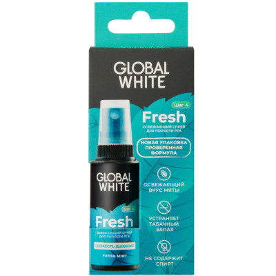 Спрей Global White Fresh освежающий для полости рта, 15мл