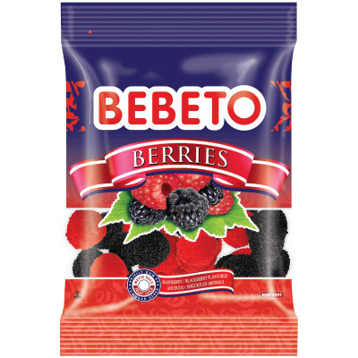 Мармелад Bebeto Berries жевательный со вкусом ежевики и малины, 80г