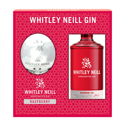 Джин Whitley Neill со вкусом малины 43% в подарочной упаковке, 700мл + бокал