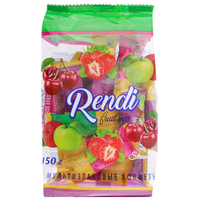Конфеты Rendi Fruit Mix мультизлаковые клубника-вишн-яблоко, 150г