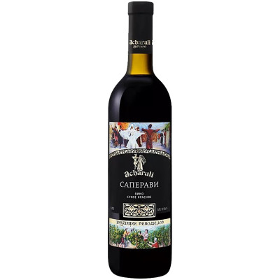 Вино Acharuli Saperavi ординарное красное сухое 10-12%, 750мл