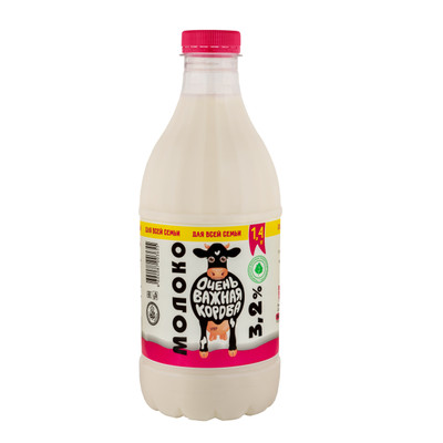 Молоко Очень Важная Корова пастеризованное 3.2%, 1.4л