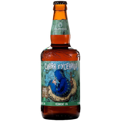 Пиво Таркос Синяя Гусеница светлое нефильтрованное 6.6%, 500мл