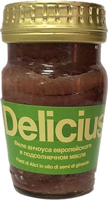 Анчоус Delicius европейский филе в подсолнечном масле, 78г