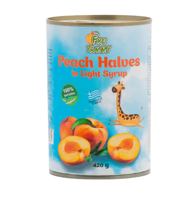 Персики Fruyammy половинки консервированные в лёгком сиропе, 420г
