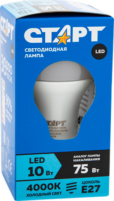 Лампа светодиодная Старт LED GLS E27 10W холодный белый