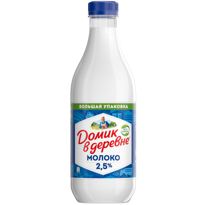 Молоко пастеризованное Домик в деревне 2.5%, 1.4л