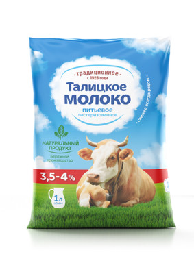Молоко Талицкое пастеризованное 3.5%, 1л