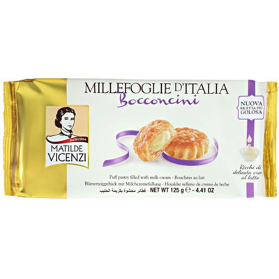 Пирожные Vicenzi Bocconcini слоёные с молочным кремом, 125г
