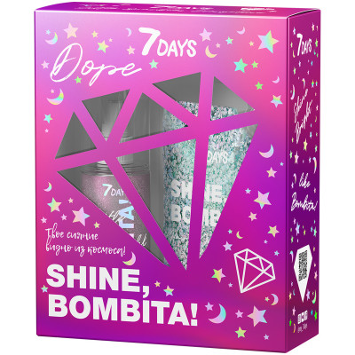 Подарочный набор 7 Days Shine Bombita! мерцающий мист и гель-глиттер