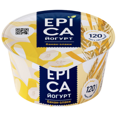Йогурт Epica с бананом и злаками 4,9%, 130г