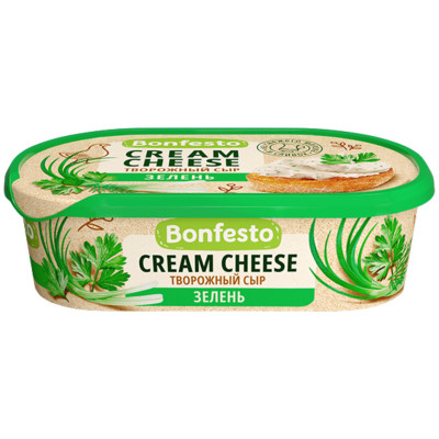 Сыр Bonfesto Кремчиз творожный с наполнителем зелень 65%, 140г