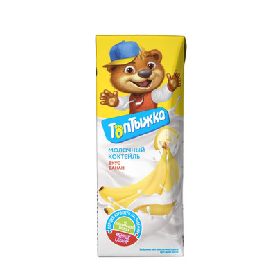 Коктейль молочный Топтыжка Edge банан ультрапастеризованный 3.2%, 200мл