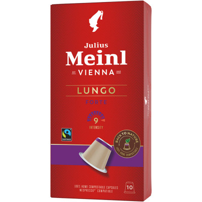 Кофе в капсулах Julius Meinl Lungo Forte натуральный жареный молотый, 10х5.6г