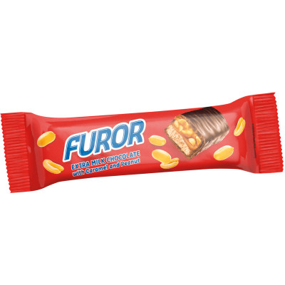 Батончик Furor Soft caramel & Peanut шоколадный с мягкой карамелью и арахисом, 35г