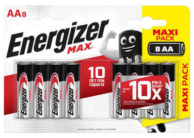 Батарейки Energizer Max + Power Seal AA LR6 E91, 8шт