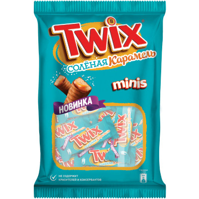 Конфеты Twix Minis Соленая карамель шоколадные, 184г