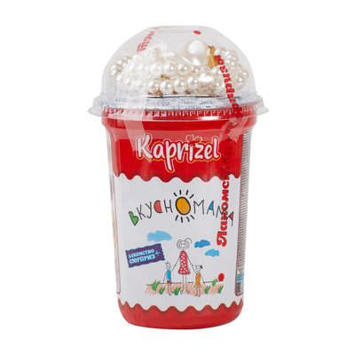 Шарики кукурузные Вкусномама Kaprizel-сюрприз в молочной кондитерской глазури с игрушкой, 30г