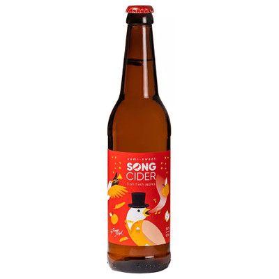 Сидр Song Cider яблочный полусладкий газированный 5%, 500мл