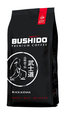 Кофе Bushido Black Katana 100% арабика натуральный жареный в зернах средняя обжарка, 227г