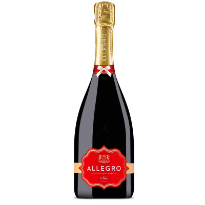 Плодовый алкогольный напиток Allegro Nero газированный красный полусладкий 7%, 750мл