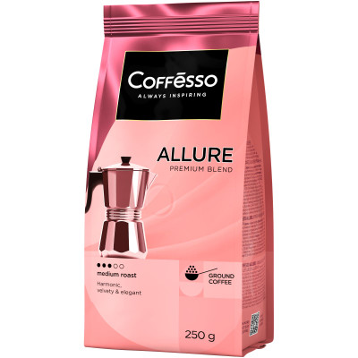 Кофе Coffesso Allure жареный молотый, 250г