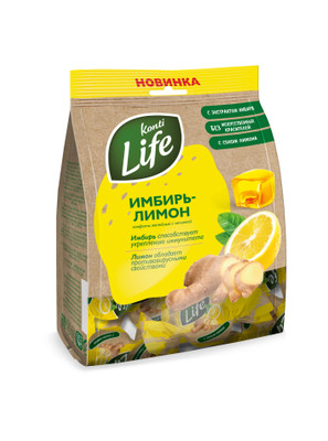 Конфеты Konti Life имбирь-лимон, 220г