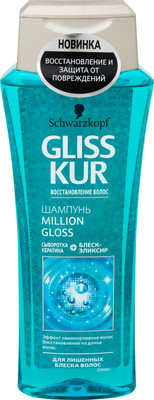 Шампунь Gliss Kur Million Gloss жидкий кератин, 250мл