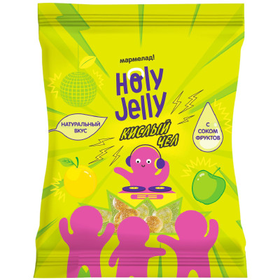 Мармелад Holy Jelly Кислый чел абрикос-апельсин-яблоко, 65г