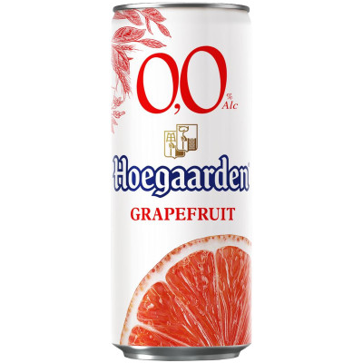 Напиток пивной Hoegaarden со вкусом грейпфрута безалкогольный осветлённый нефильтрованный, 330мл