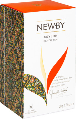 Чай Newby Цейлон чёрный цейлонский в пакетиках, 25х2г