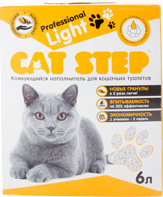 Наполнитель для кошачьего туалета Cat Step Professional Light комкующийся ультралегкий, 6л