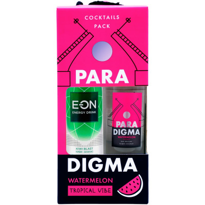 Водка Paradigma Watermelon особая, 500мл + Энергетический напиток Eon Kiwi Blast, 450мл