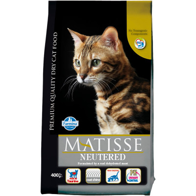 Сухой корм Матисс для стерилизованных кошек и кастрированных котов, 400г