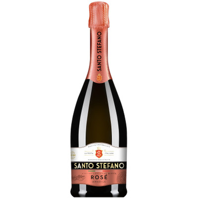 Плодовый алкогольный напиток Santo Stefano газированный розовый полусладкий 8%, 750мл