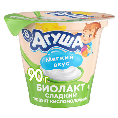 Продукт кисломолочный Агуша Сладкая 3.2% с 8 месяцев, 90г