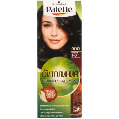 Крем-краска для волос Palette Фитолиния №900 чёрный, 50мл