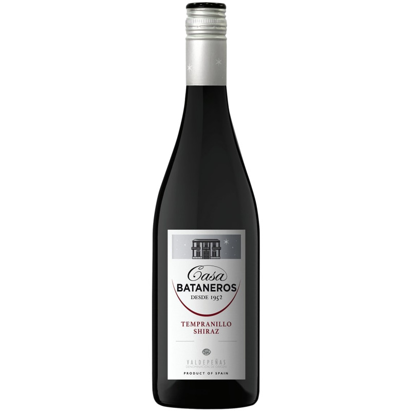 Вино Casa Bataneros Темпранильо Шираз красное полусухое 12.5%, 750мл