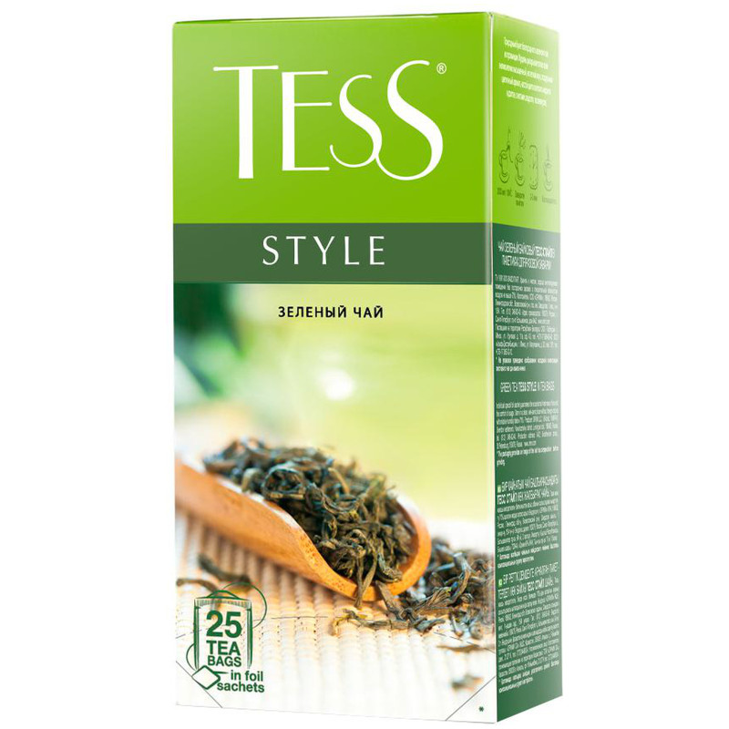 Чай Tess Style зелёный байховый в пакетиках, 25x1.8г — фото 1