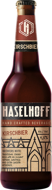 Пиво Haselhoff Киршбайер вишнёвое фильтрованное 4.5%, 500мл