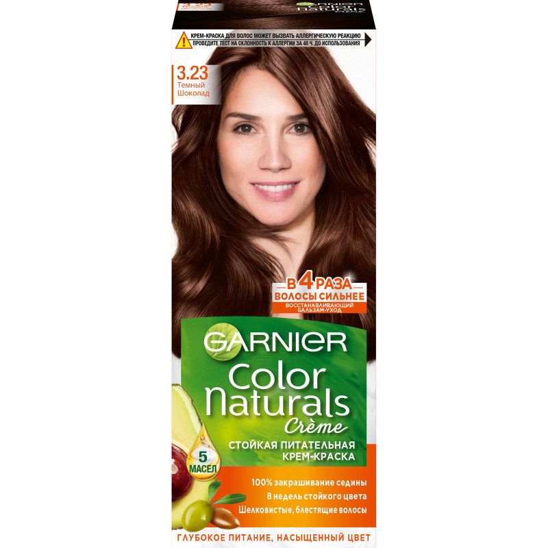 Краска для волос Garnier Color Naturals тёмный шоколад 3.23, 110мл