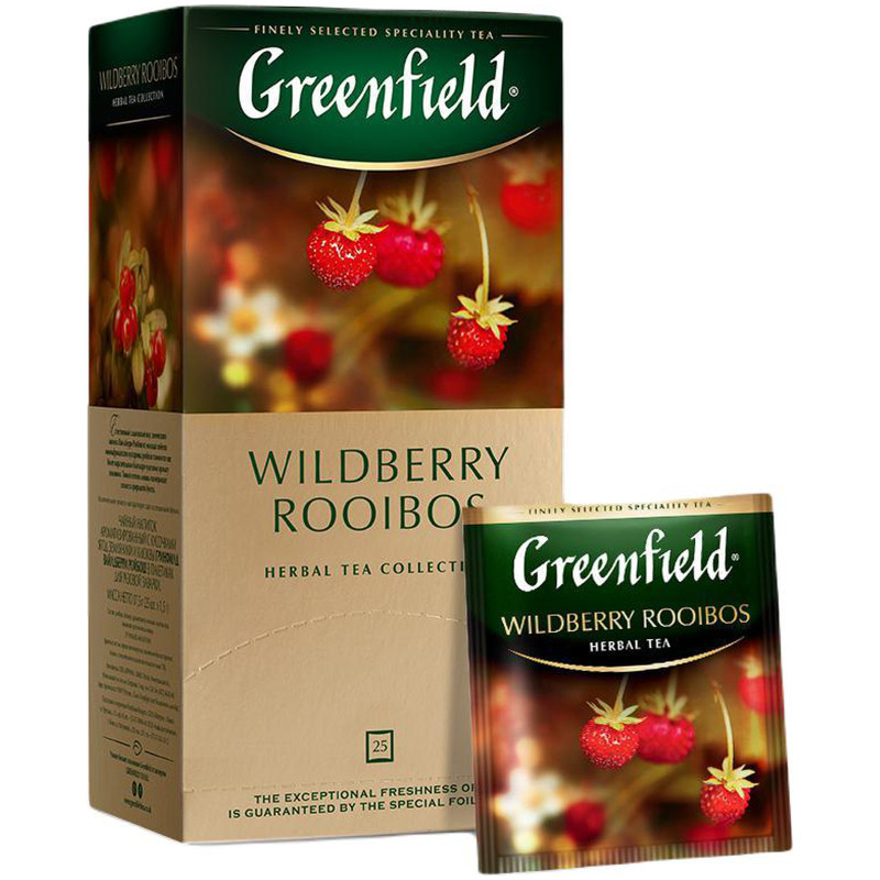 Чай Greenfield Wildberry Rooibus травяной земляника-клюква в пакетиках, 25х1.5г — фото 3