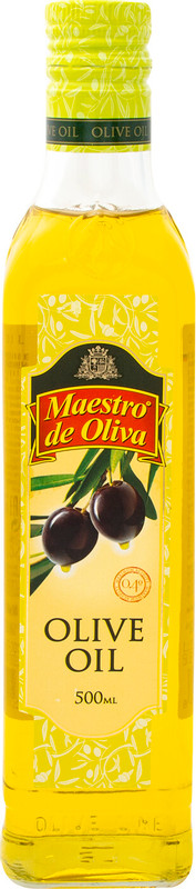 Масло оливковое Maestro de Oliva рафинированное + нерафинированное 100% чистое, 500мл