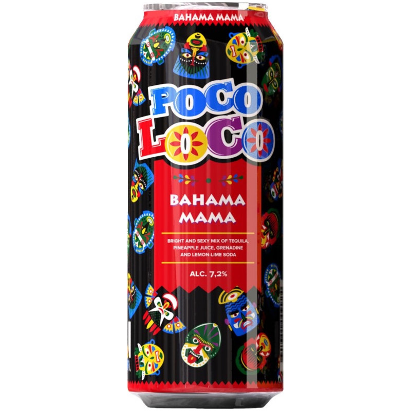 Напиток слабоалкогольный Poco Loco Багама Мама газированный 7.2%, 450мл